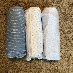 Cribmates baby boy thin flannel blankets